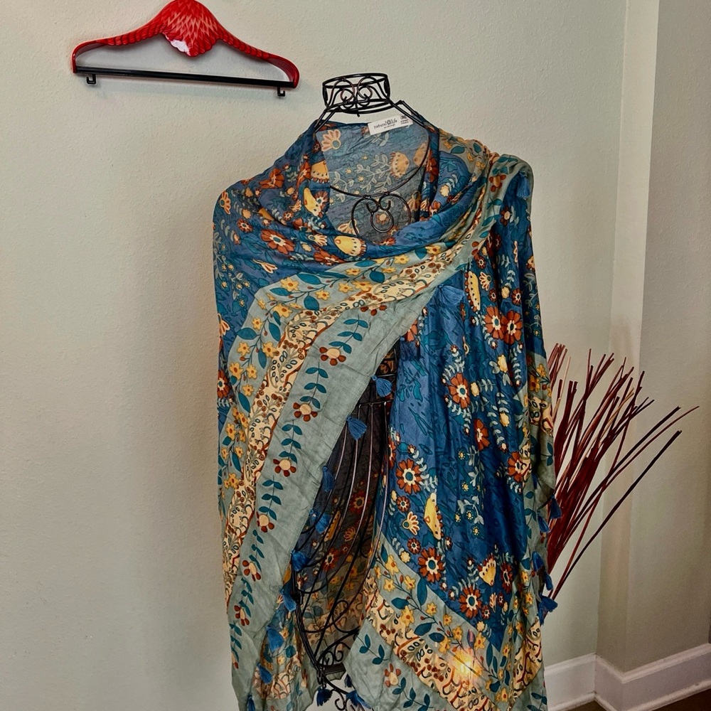 Natural Life Blue Floral Kimono NEW - Picture 10 of 13